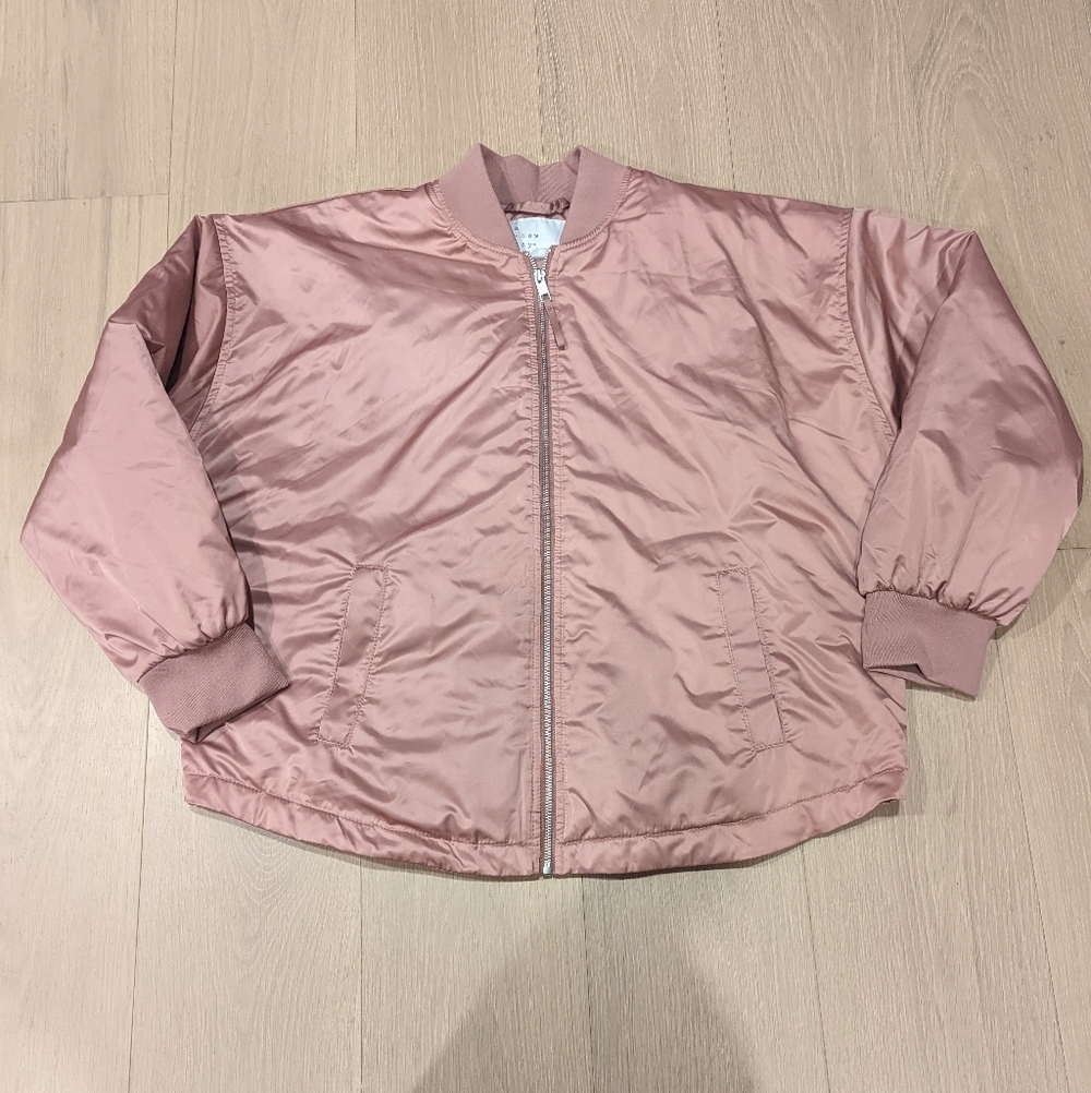Pink Satin Bomber Jacket